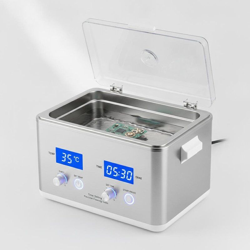 Chế độ sưởi ấm 0-80 độ Cên độ Bàn bọc máy làm sạch siêu âm có thiết lập đồng hồ 0-30 phút thích hợp cho các nhiệm vụ làm sạch chính xác